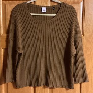 CAbi Cafe rubbed cotton blend sweater